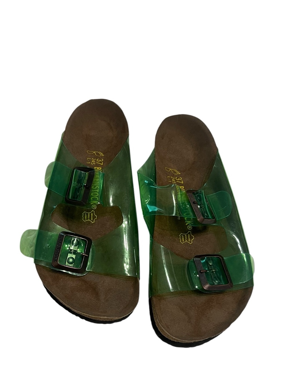 Birkenstock Arizona Jelly Transparent Green Slide Sandals Size EU 37 / US 6-6.5